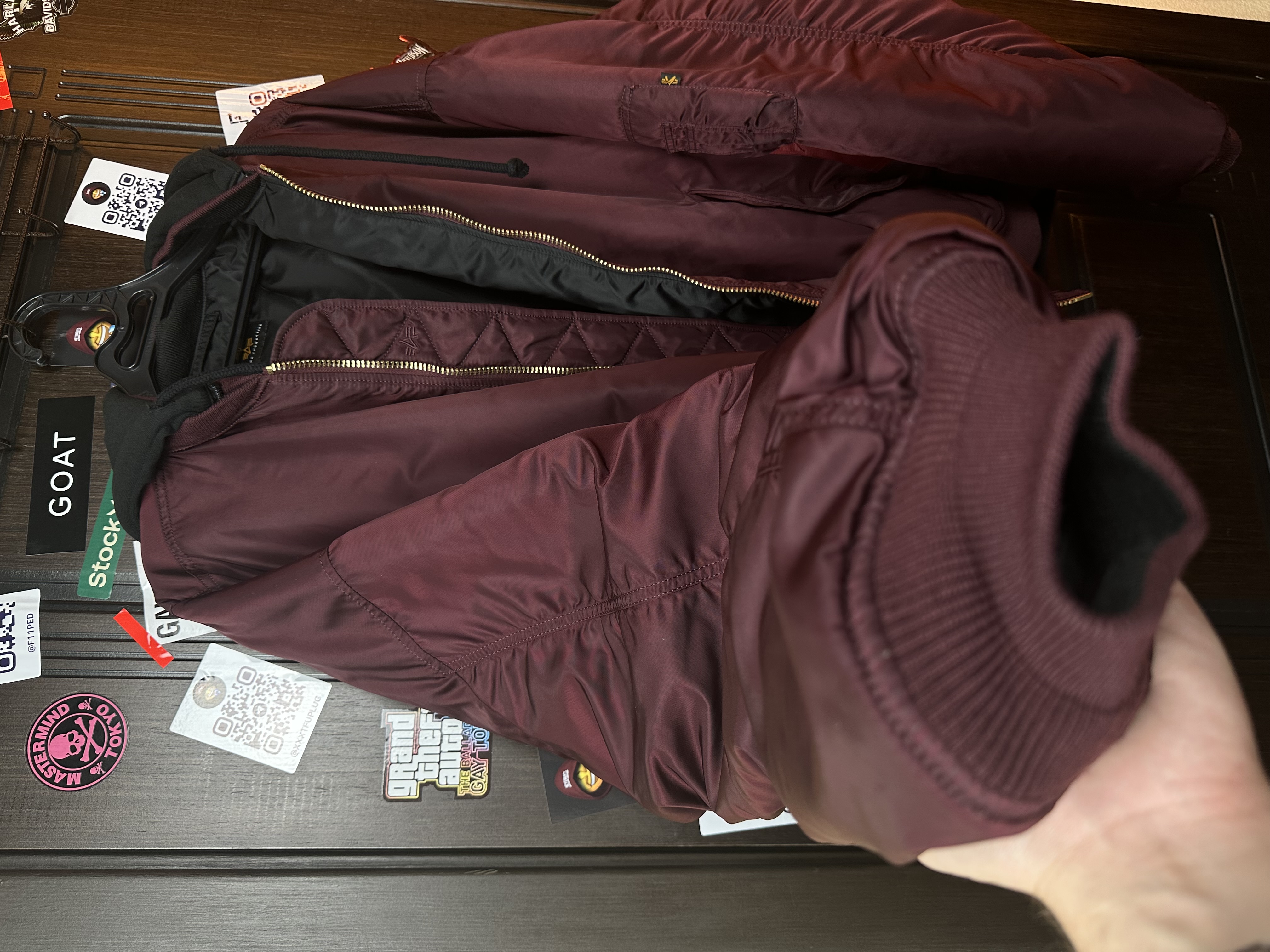 Vetements Burgundy Bomber Emoji XS