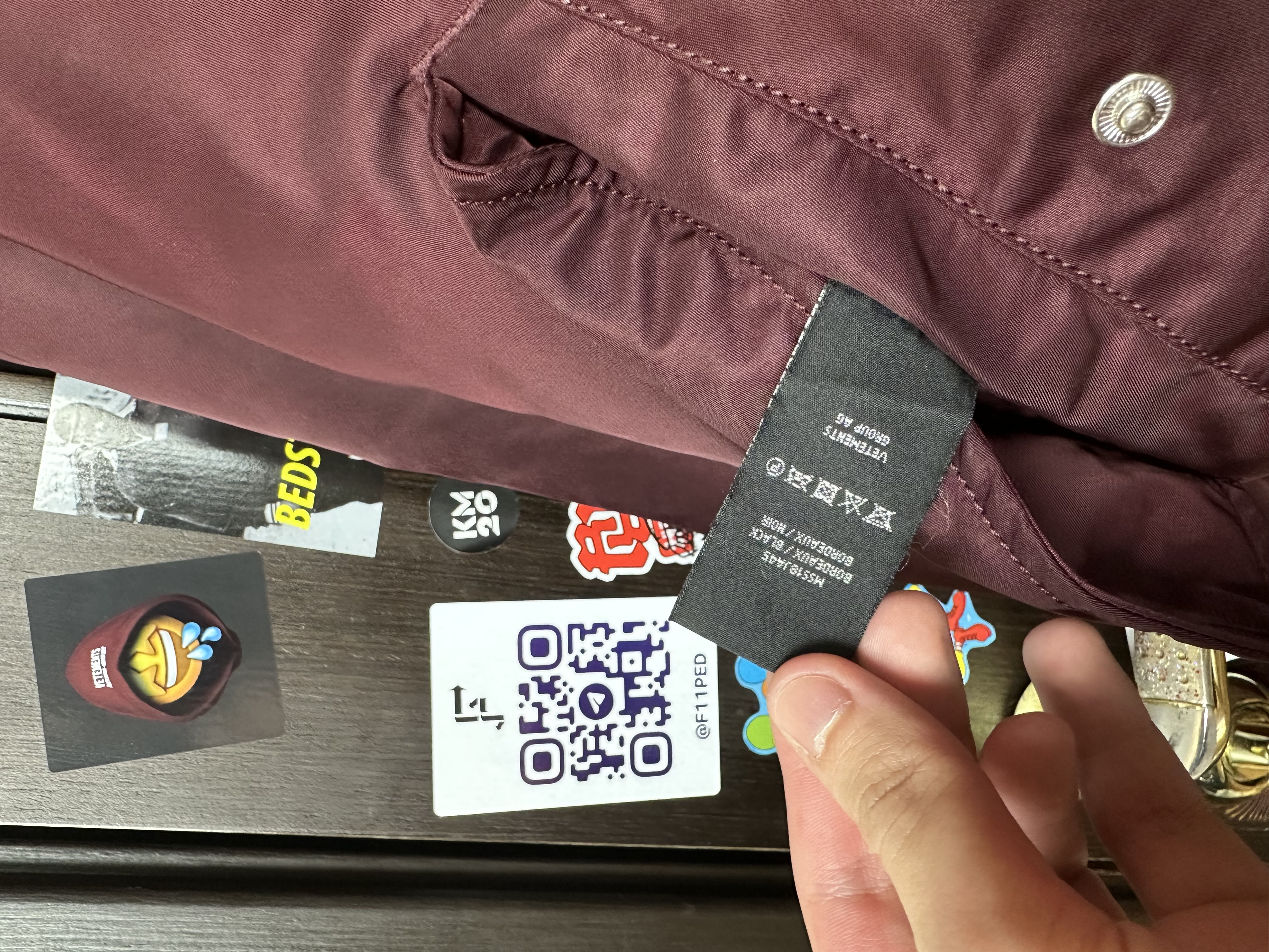 Vetements Burgundy Bomber Emoji XS